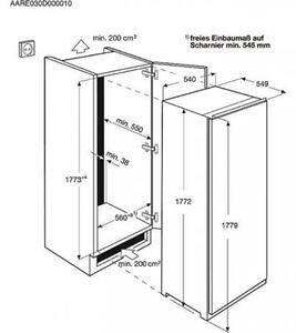 Electrolux Frigorifero da incasso Monoporta Capacit 323 litri Classe energetica F Raffreddamento Ventilato - FI3302DV