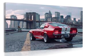 Quadro su tela – Mustang con panorama di New York