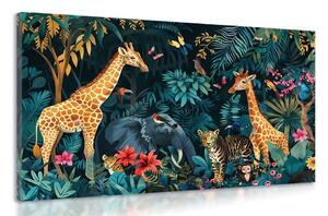 Quadro su tela – Animali della giungla