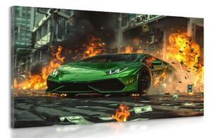 Quadro su tela – Lamborghini Huracán verde