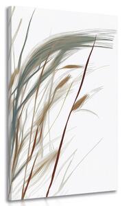 Quadro su tela – Steli d'erba con un tocco di minimalismo