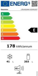Electrolux Frigorifero Doppia Porta Capacit 244 Litri Classe energetica E Raffreddamento Statico Low Frost colore Bianco - LTB1AE28W0