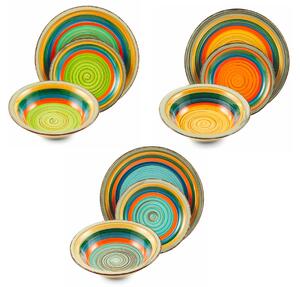 Servizio Piatti 9 Pezzi in Stoneware Soriani Mambo Multicolor