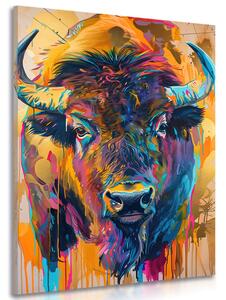 Quadro su tela – Bufalo con imitazione di pittura