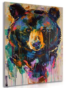 Stampa su tela – Orso con imitazione di pittura