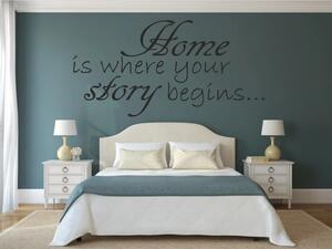 Adesivo murale HOME IS WHERE YOUR STORY BEGINS (La casa è dove inizia la tua storia) 100 x 200 cm