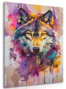 Stampa su tela – Lupo con imitazione di pittura