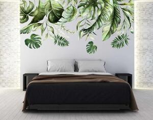 Adesivo murale per interni con il motivo delle foglie della pianta monstera 80 x 160 cm