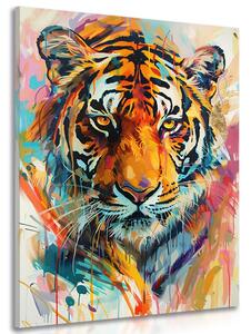 Stampa su tela – Tigre con imitazione di pittura