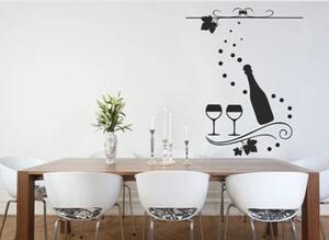 Adesivo da parete per la cucina per gli amanti del vino 50 x 100 cm