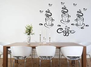 Adesivo da parete per tazze da caffè della cucina a forma di cuori 50 x 100 cm