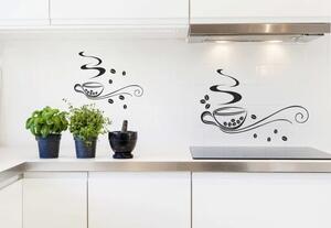 Adesivo murale per cucina due tazze di delizioso caffè 50 x 100 cm