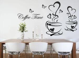 Adesivo murale per la cucina per l'ora del caffè 100 x 200 cm