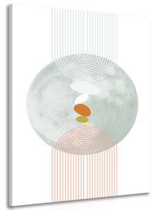 Quadro su tela – Cerchio moderno con arcobaleno Mid-Century