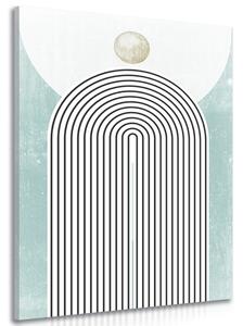 Quadro su tela – Arcobaleno blu moderno Mid-Century