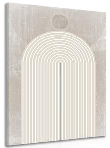 Stampa su tela – Arcobaleno beige moderno Mid-Century