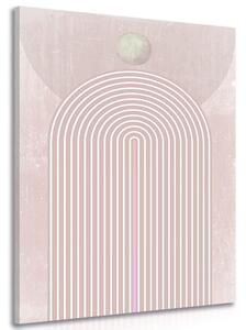 Stampa su tela – Arcobaleno rosa moderno Mid-Century