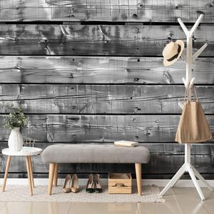 Carta da parati – Moderna imitazione del legno in bianco e nero