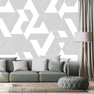 Carta da parati – Puzzle grigio-bianco