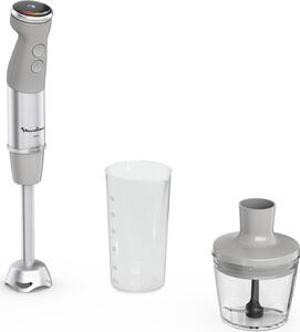 Moulinex Frullatore a Immersione Minipimer Capacit Ciotola 0,8 Litri Potenza 1000 Watt con Tritaghiaccio colore Grigio e Acciaio - DD672B