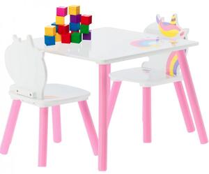 Set di tavolo e sedie con unicorno