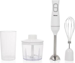 TRISTAR Frullatore a Immersione Minipimer Potenza 350 Watt Lame in Acciaio Inox con Accessori colore Bianco - MX4881