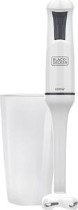 Black & Decker Frullatore a Immersione Potenza 600 Watt 1 Velocit con Lame in Acciaio e Bicchiere colore Bianco - BXHB600E