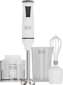 Black & Decker Frullatore a Immersione Minipimer Potenza 750 Watt 20 Velocit 2 Lame in Acciaio Inox con Accessori colore Bianco - BXHBA750E