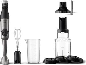 Philips Frullatore ad Immersione Minipimer Potenza 1200 Watt 3 Velocit con Accessori colore Nero e Inox - HR2684/00