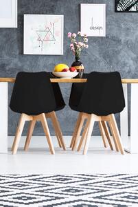 MARGOT - set di 4 sedie moderne imbottita con gambe in legno