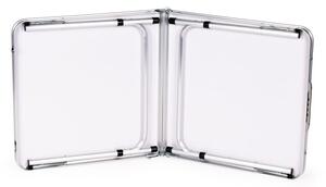 Tavolo pieghevole per catering 119,5x60 cm bianco con 4 sedie