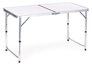 Tavolo pieghevole per catering 119,5x60 cm bianco con 4 sedie