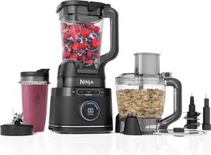 Ninja Frullatore con Bicchiere Capacit 2.1 Litri Potenza 1200 Watt 10 Velocit + Pulse con Accessori colore Nero - TB401EU Detect Power Mixer & Pr