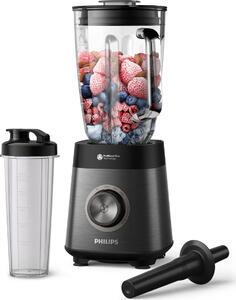 Philips Frullatore con Bicchiere Capacit Ciotola 2 Litri Potenza 1200 Watt con Tritaghiaccio colore Nero e Grigio - HR3041/00
