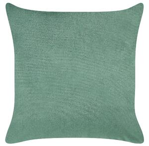 Set di 2 cuscini sparsi in velluto verde 45 x 45 cm Cuscino da lancio con motivo a farfalla Sfoderabile con imbottitura Beliani