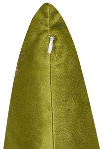 Set di 2 cuscini sparsi in velluto verde chiaro 45 x 45 cm Cuscino da lancio con motivo a farfalla sfoderabile con imbottitura Beliani