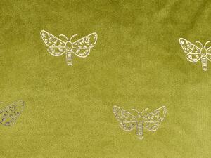 Set di 2 cuscini sparsi in velluto verde chiaro 45 x 45 cm Cuscino da lancio con motivo a farfalla sfoderabile con imbottitura Beliani
