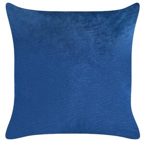 Set di 2 cuscini sparsi in velluto blu 45 x 45 cm Cuscino da lancio con motivo a farfalla Sfoderabile con imbottitura Beliani