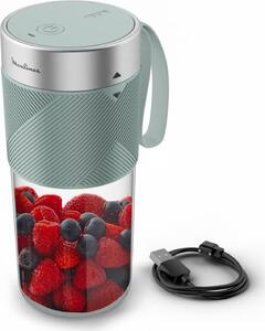 Moulinex Frullatore Portatile per Smoothies a Batteria Capacit 300 ml 1 Velocit con Cavo di Ricarica e Porta USB colore Grigio - LM1C0410 Lightmix