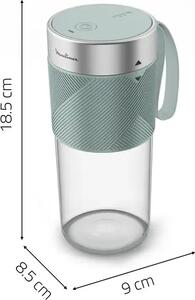 Moulinex Frullatore Portatile per Smoothies a Batteria Capacit 300 ml 1 Velocit con Cavo di Ricarica e Porta USB colore Grigio - LM1C0410 Lightmix
