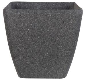 Set di 2 vasi per piante fioriera in poliresina solida grigio scuro in miscela di pietra quadrata 49 x 49 cm resistente ai raggi UV Beliani