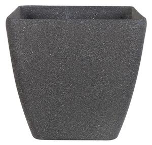 Set di 2 vasi per piante fioriera in poliresina solida grigio scuro in miscela di pietra quadrata 42 x 42 cm resistente ai raggi UV Beliani