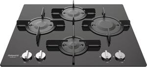 Hotpoint Ariston FTGHG 641 D/HA(BK) Piano Cottura 4 Fuochi a Gas 60 cm (Bruciatore Direct Flame) colore Nero