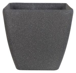 Set di 2 Vasi per piante fioriera in poliresina solida grigio scuro in miscela di pietra quadrata 34 x 34 cm resistente ai raggi UV Beliani