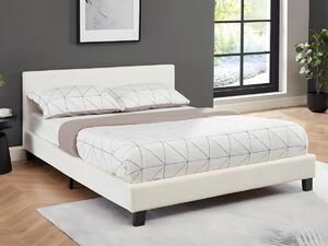 Letto 140 x 190 cm Similpelle Bianco + Materasso - CORNELIUS II