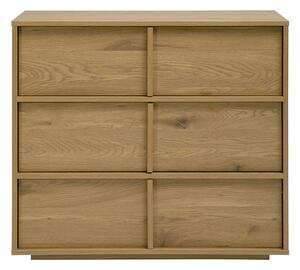 Cassettiera finitura legno chiaro quercia 3 cassetti L90 cm LOTHAIRE