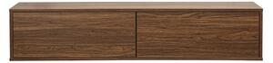 Mobile TV a parete finitura legno scuro noce L140 cm FLEXO