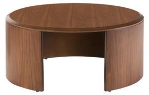 Tavolino da caffè di design rotondo in legno scuro noce D80 cm ZAHRA