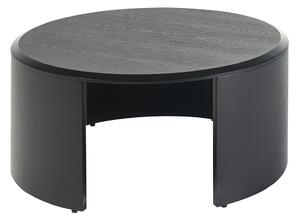 Tavolino design rotondo in legno nero D80 cm ZAHRA