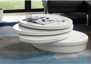 Tavolino girevole ovale - MDF laccato Bianco - CIRCUS